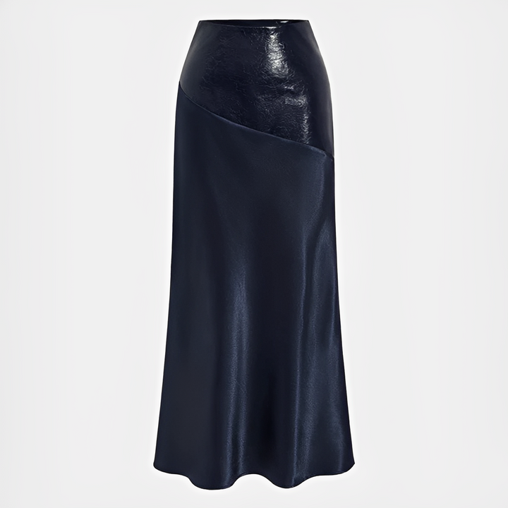 Saia feminina casual chic Viviana, brilhante. Design assimétrico que eleva qualquer look de verão ou festa.