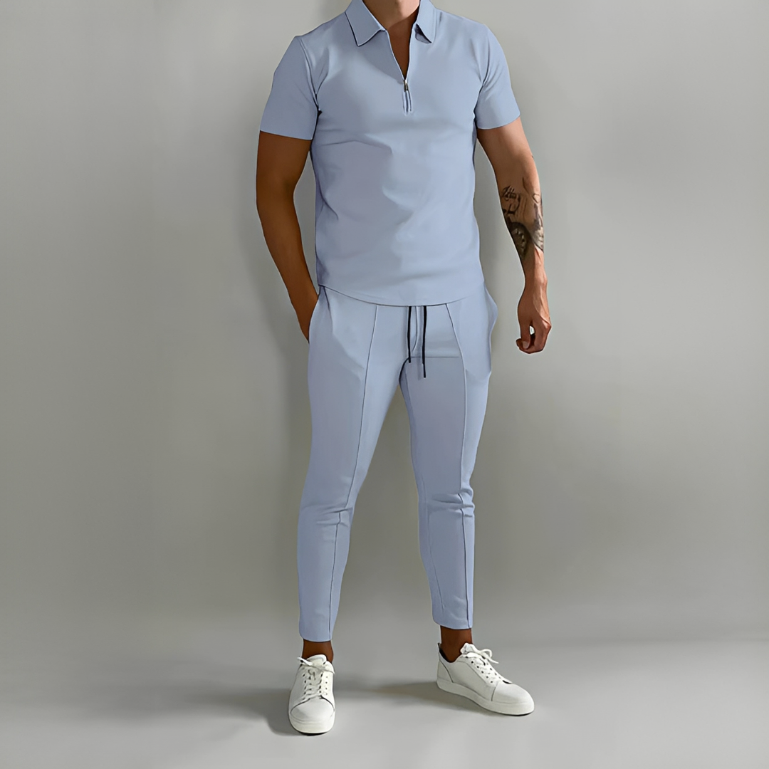 Moda masculina verão: conjunto casual e elegante, camisa e calça que combinam conforto e estilo para o dia a dia.