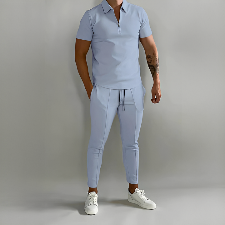 Moda masculina verão: conjunto casual e elegante, camisa e calça que combinam conforto e estilo para o dia a dia.