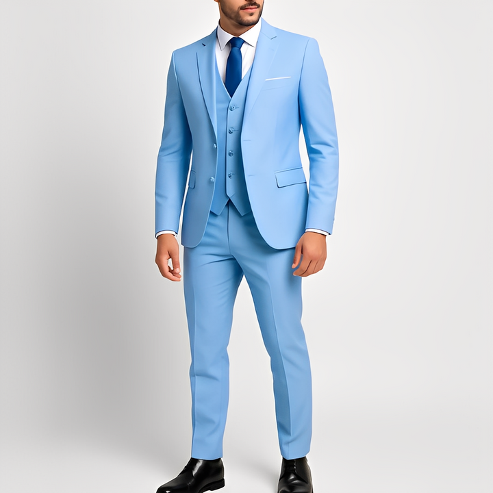 Conjunto terno masculino 3 peças: blazer slim fit, colete e calça. Essencial para moda executiva e cerimônias.