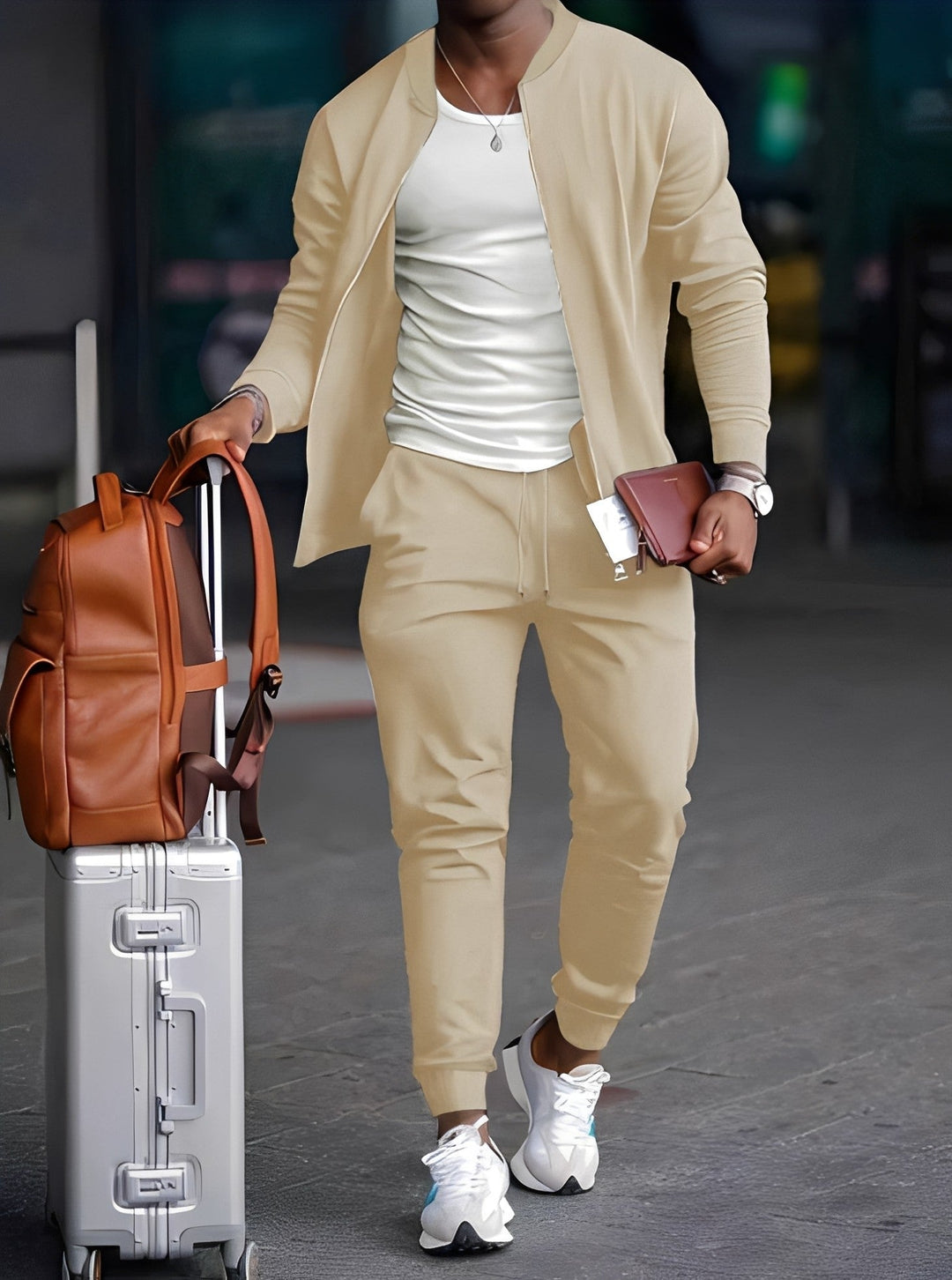 Roupa masculina casual: conjunto de moletom para conforto diário. Perfeito para relaxar ou atividades leves.