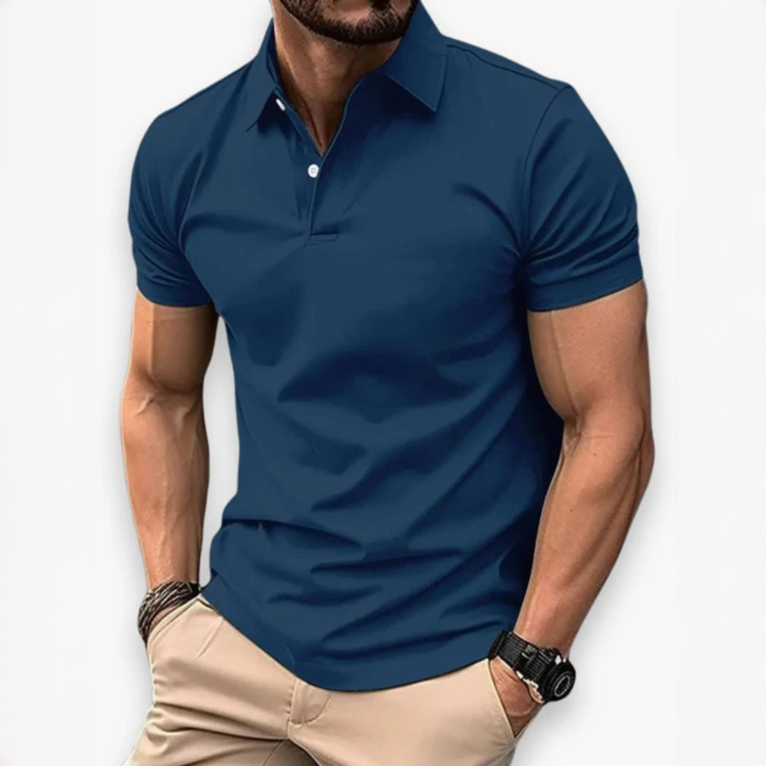 Camisa polo masculina, essencial para o verão. Estilo casual e elegante, garantindo frescor e conforto.