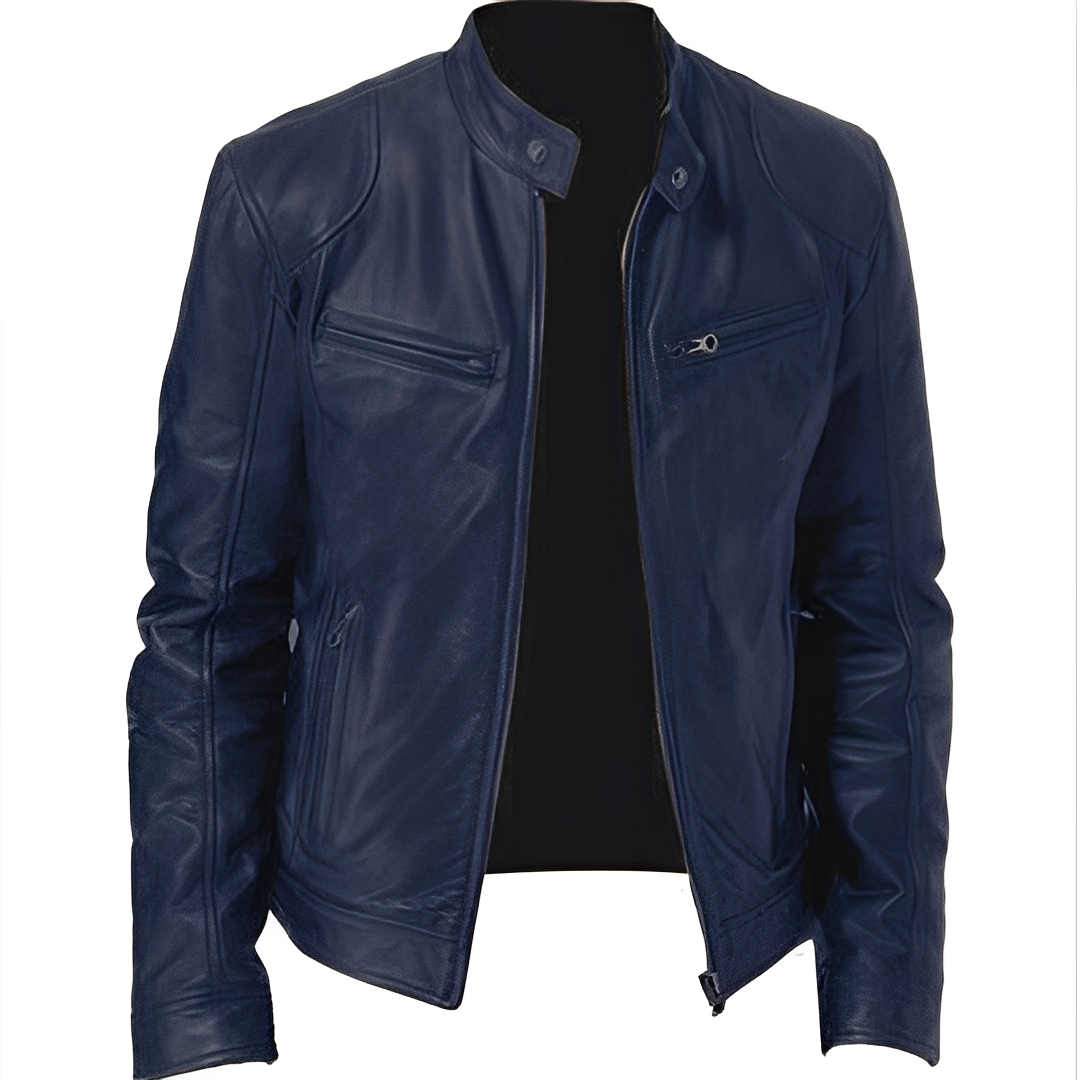 Casaco José masculino, elegante e moderno. Jaqueta de inverno com gola alta, zíper e design confortável para estilo casual ou formal.