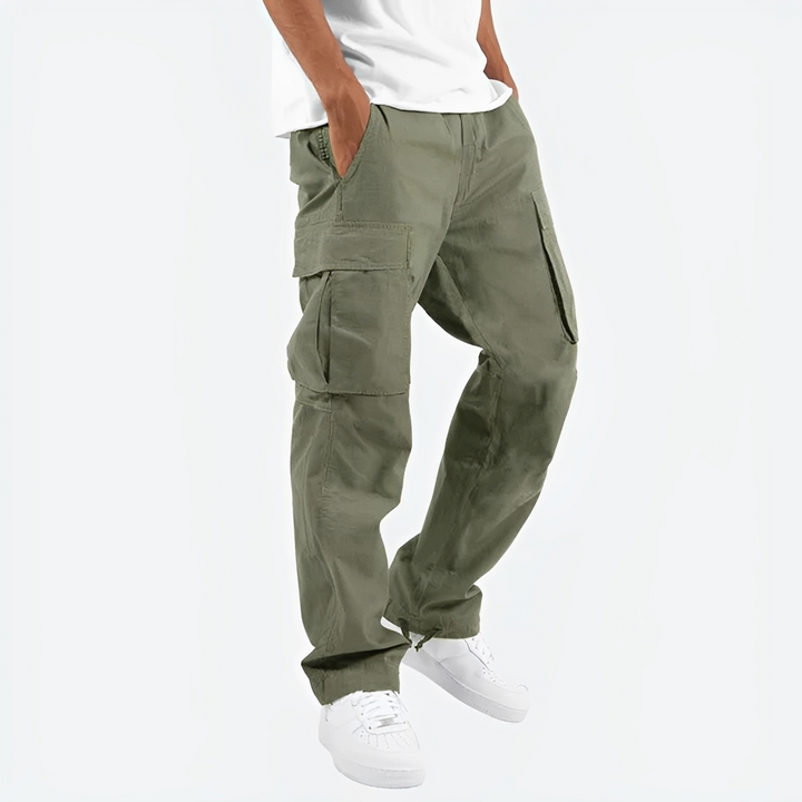 Calças cargo masculinas confortáveis para uso diário, ideais para estilo casual e streetwear moderno.