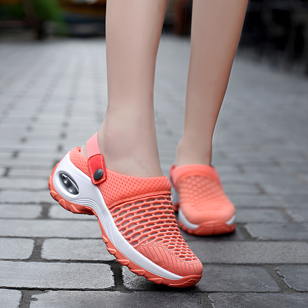 Sapatos femininos respiráveis e leves com amortecimento para conforto diário. Perfeitos para caminhada e uso casual.