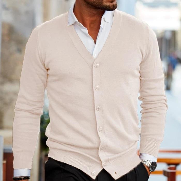 Suéter masculino Aamir de lã macia, agasalho estiloso para o frio e moda casual.