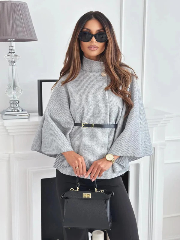 Casaco feminino elegante para outono, com cintura fina e design chique. Perfeito para qualquer ocasião.