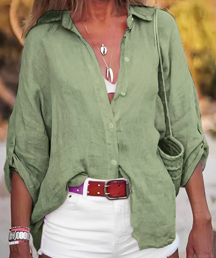 Blusa feminina casual para o verão. Design solto e confortável, ideal para a moda feminina.
