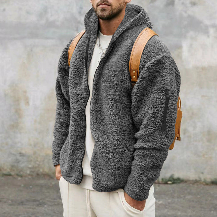 Casaco masculino casual com capuz, estilo moderno, perfeito para moda inverno. Disponível em várias cores.