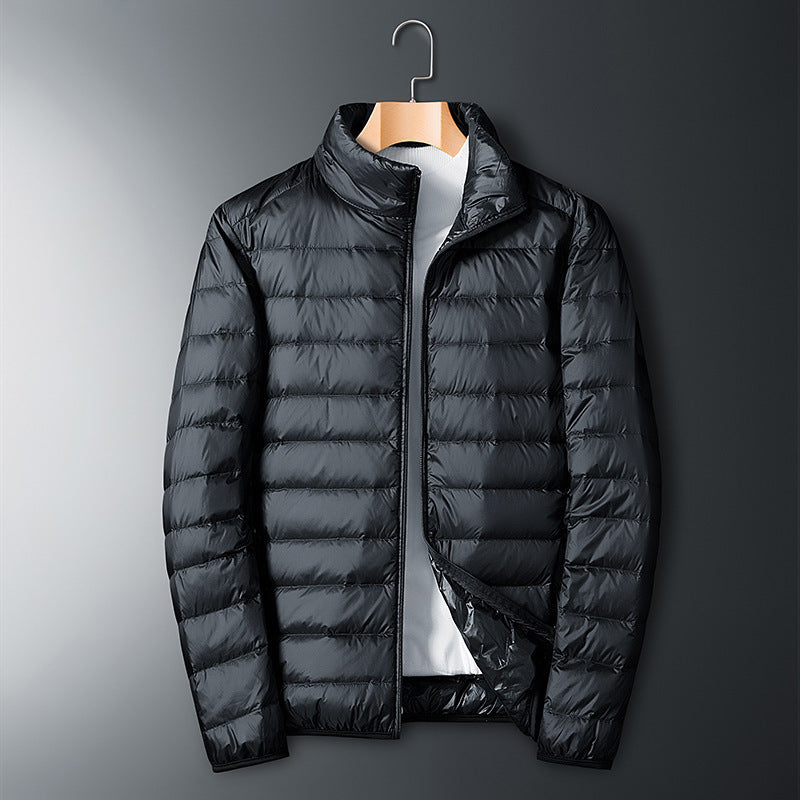 Roupa de inverno: jaqueta masculina leve, proporciona aquecimento e conforto para uso diário.