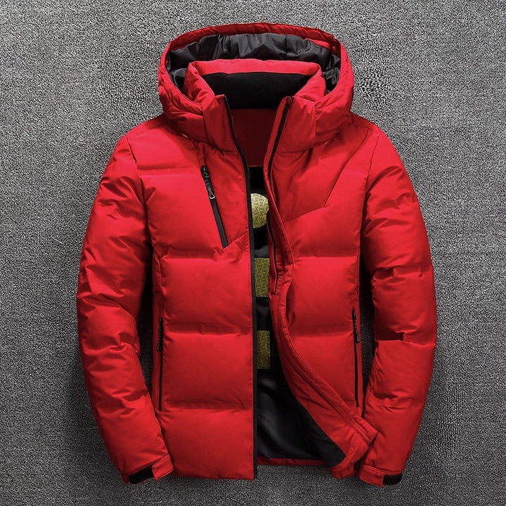 Jaqueta masculina acolchoada leve para inverno, ideal para proteção contra o frio no dia a dia com estilo casual.