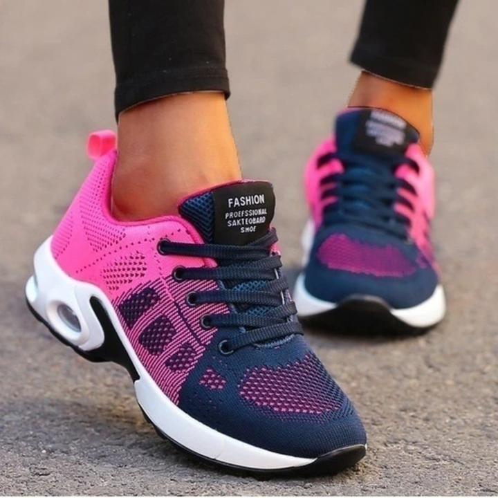 Tênis feminino Leve Lina em cores vibrantes, ideal para performance em corrida e caminhada.