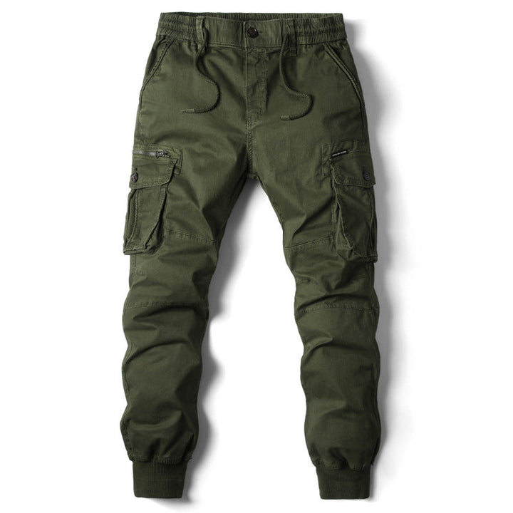 Roupa masculina: Calça jogger cargo casual em tecido macio, perfeita para o conforto do dia a dia e lazer.
