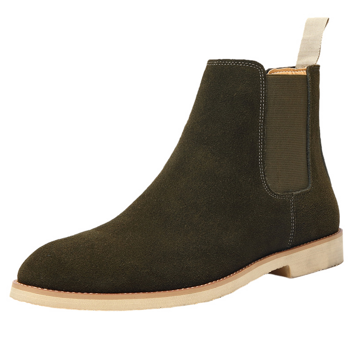Calçado masculino: Botas Chelsea clássicas, com conforto superior e design intemporal.