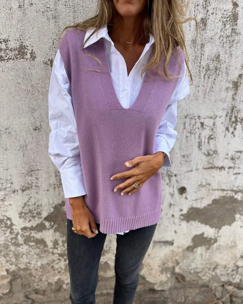 Colete feminino elegante e confortável, um item essencial de moda. Perfeito para sobreposição, estilo em qualquer estação.