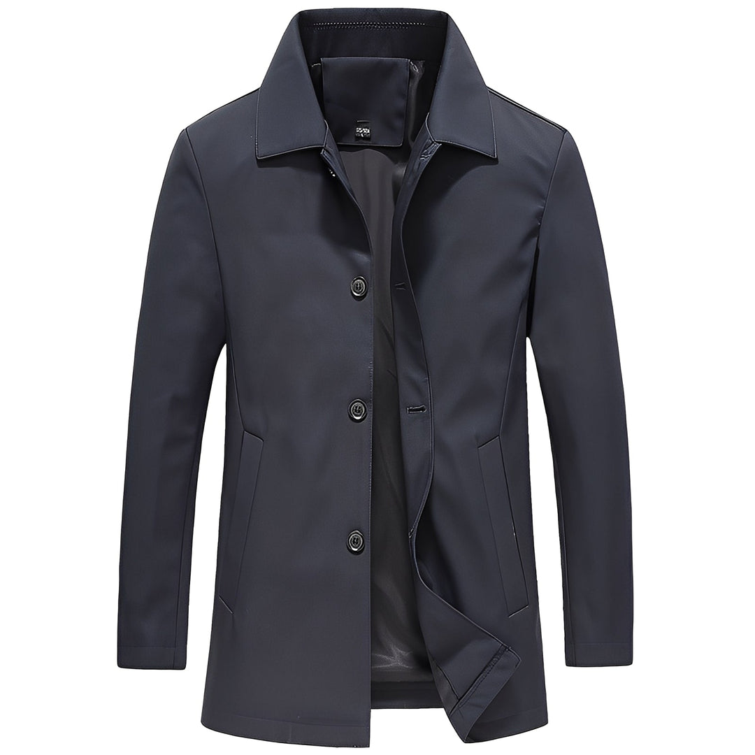 Jaqueta masculina Owen slim-fit, casaco preto com design versátil para homem moderno.