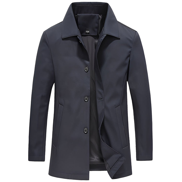 Jaqueta masculina Owen slim-fit, casaco preto com design versátil para homem moderno.