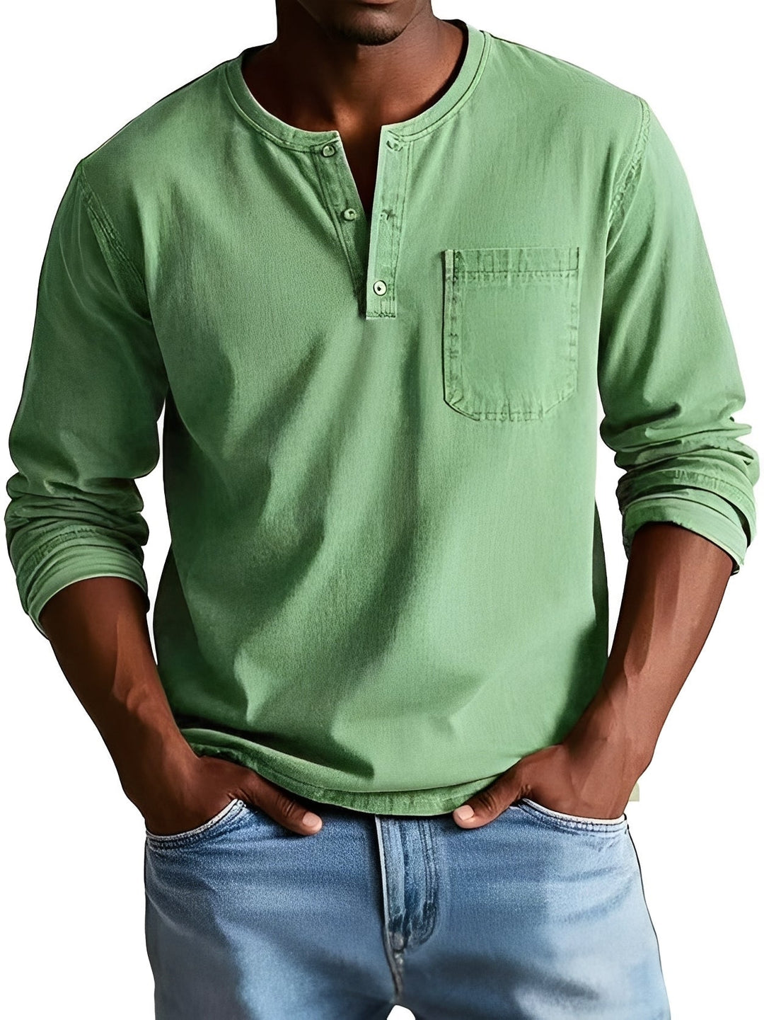 Estilosa camisa masculina casual de manga longa, perfeita para qualquer ocasião, do dia a dia ao lazer.