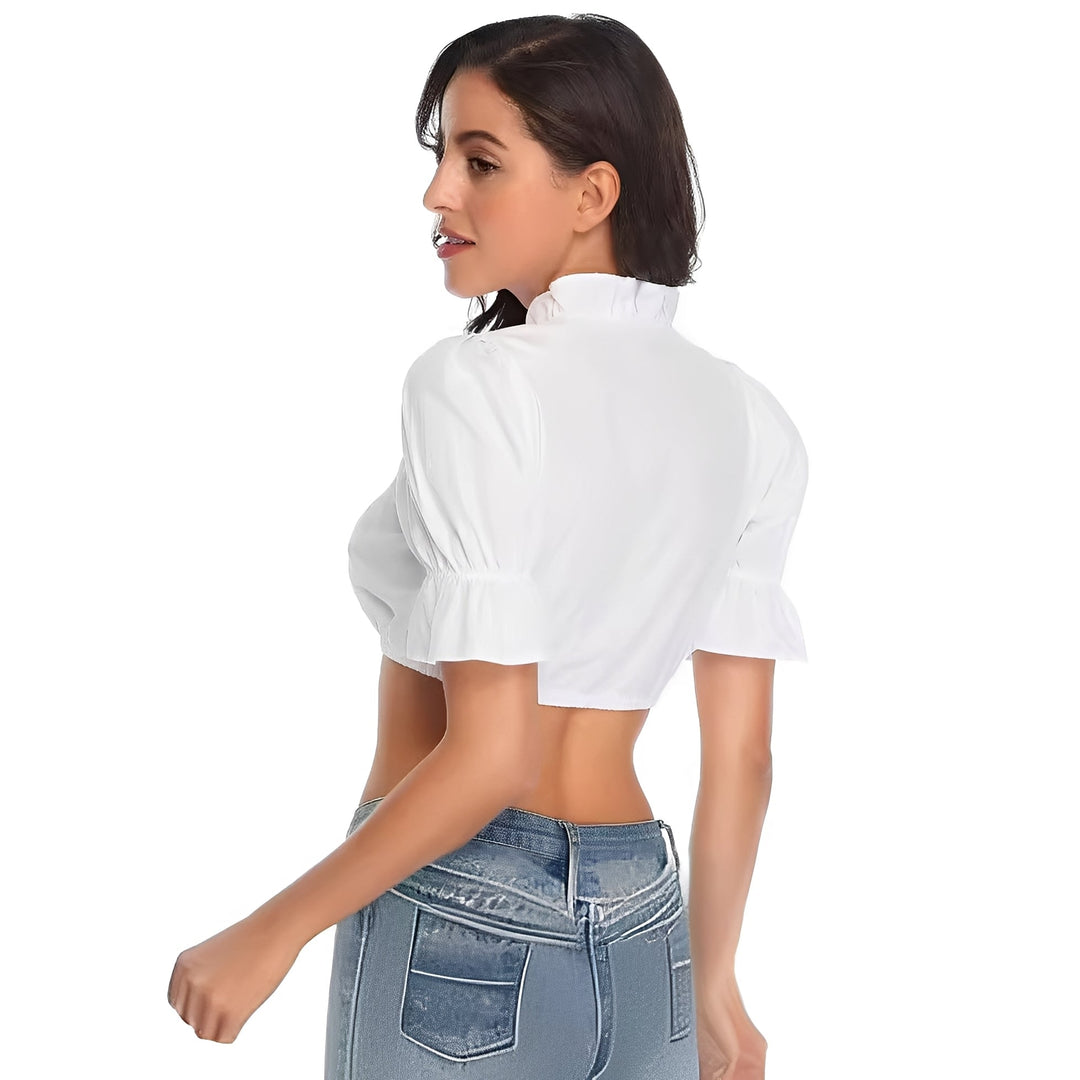Blusa feminina elegante, estilo dirndl. Perfeita para festas, eventos ou um look casual versátil.