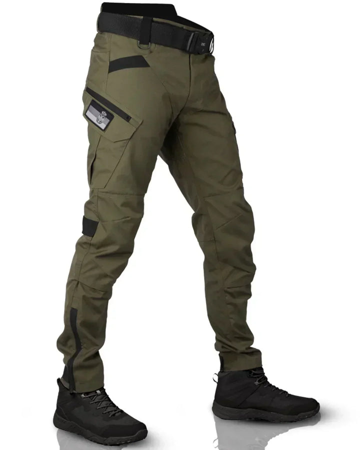 Calças cargo masculinas com múltiplos bolsos, resistentes, perfeitas para outdoor e estilo militar.