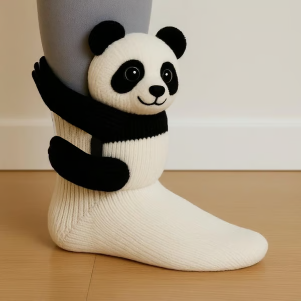 Meias antiderrapantes de animais, proporcionando conforto e segurança para casa. Divertidas e unissex.