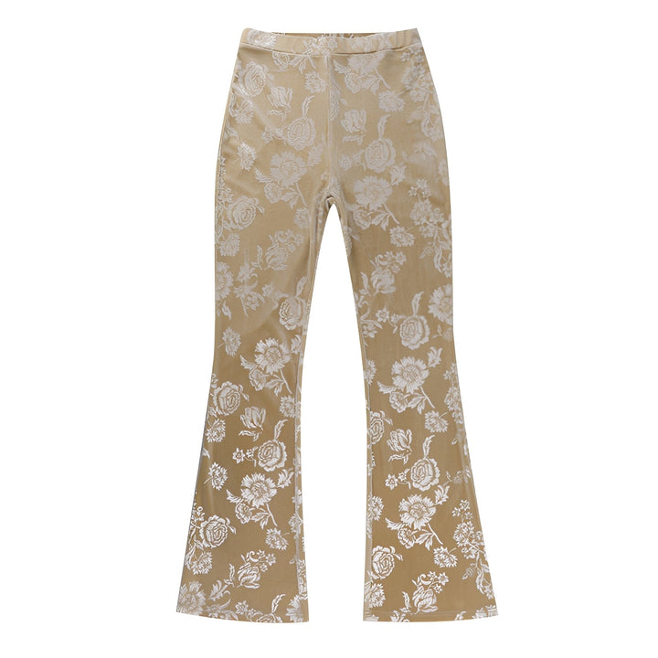Calças florais elegantes de perna larga para mulher, ideais para o verão. Conforto e estilo moda feminina.