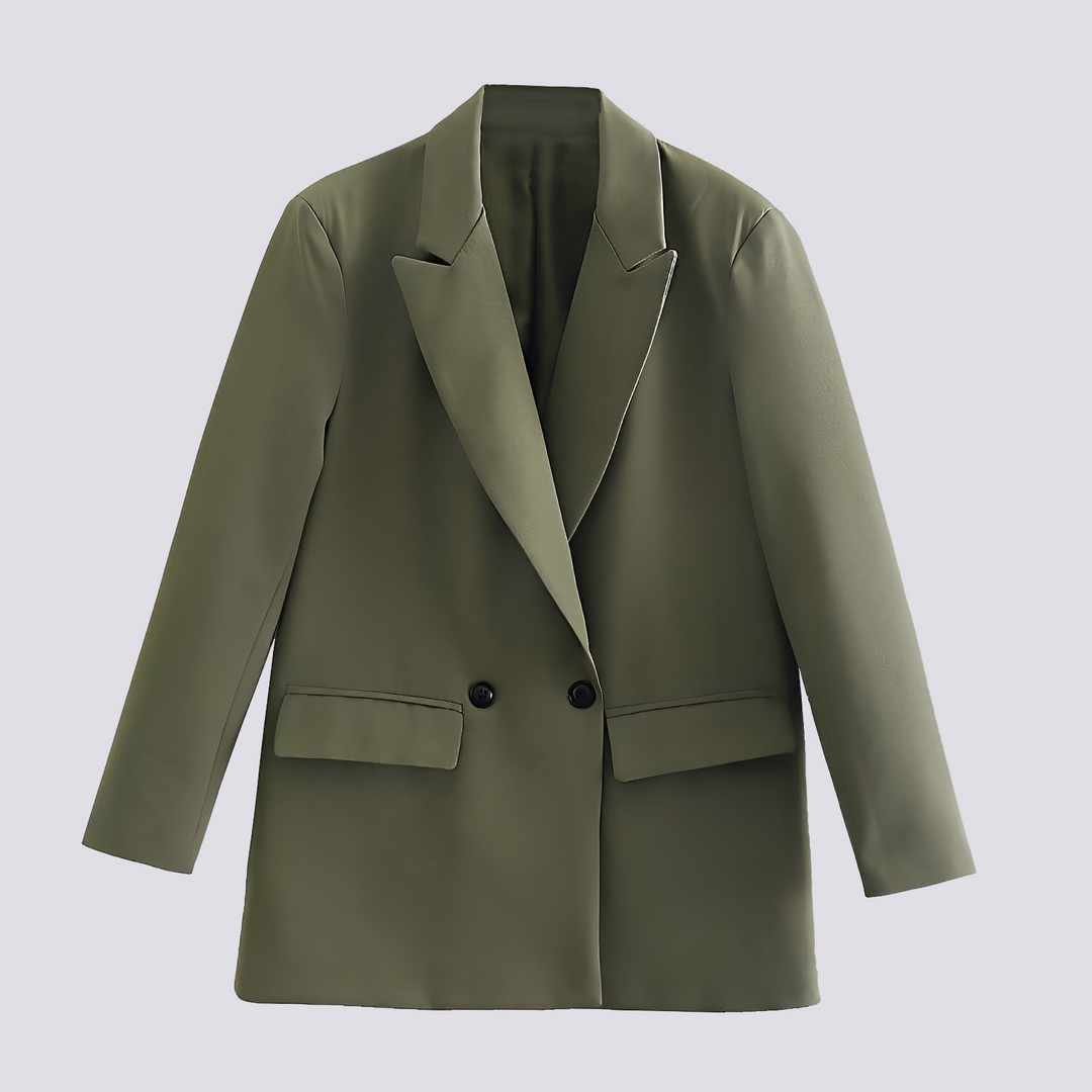 Blazer feminino tendência oversized. Estilo casual e elegante, essencial para um guarda-roupa versátil e atual.