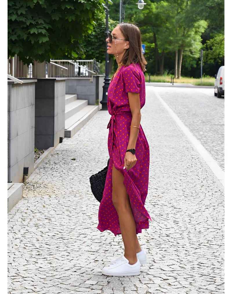 Moda feminina: Vestido estampado floral, look fresco e elegante para primavera e verão.