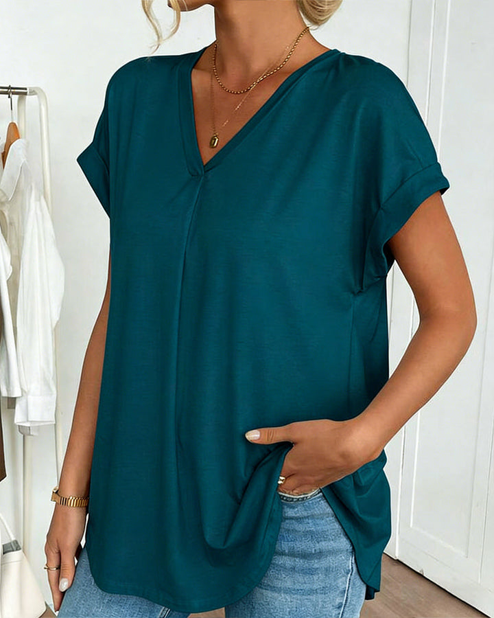 Camiseta feminina casual moderna, perfeita para qualquer estação.