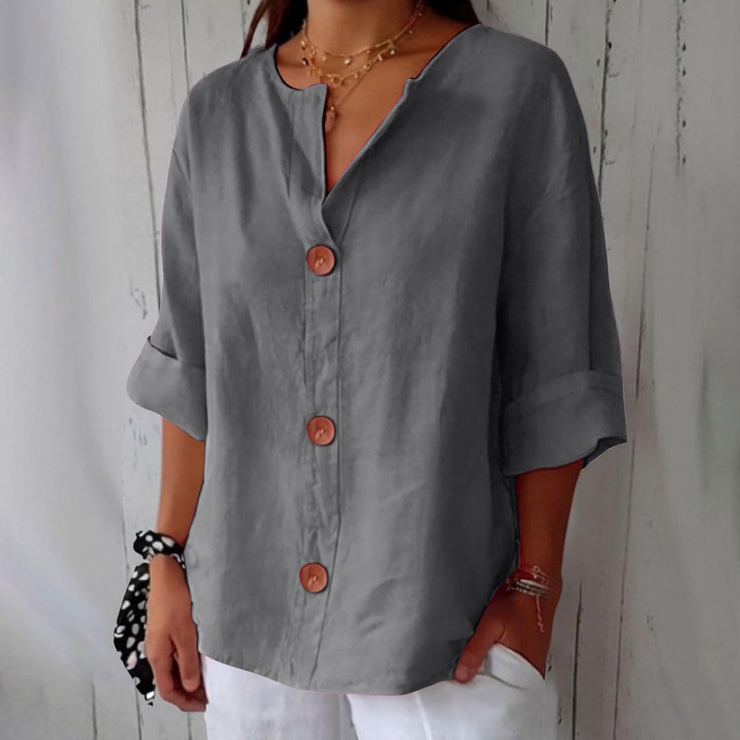 Blusa feminina elegante para primavera/verão. Estilo versátil para moda e conforto no dia a dia.