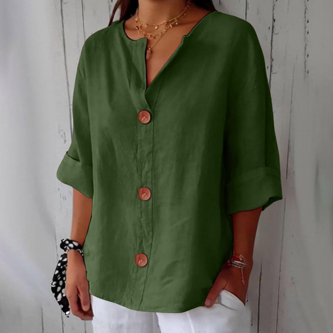 Blusa feminina de tecido leve, perfeita para verão. Estilo elegante e confortável, ideal para primavera casual.