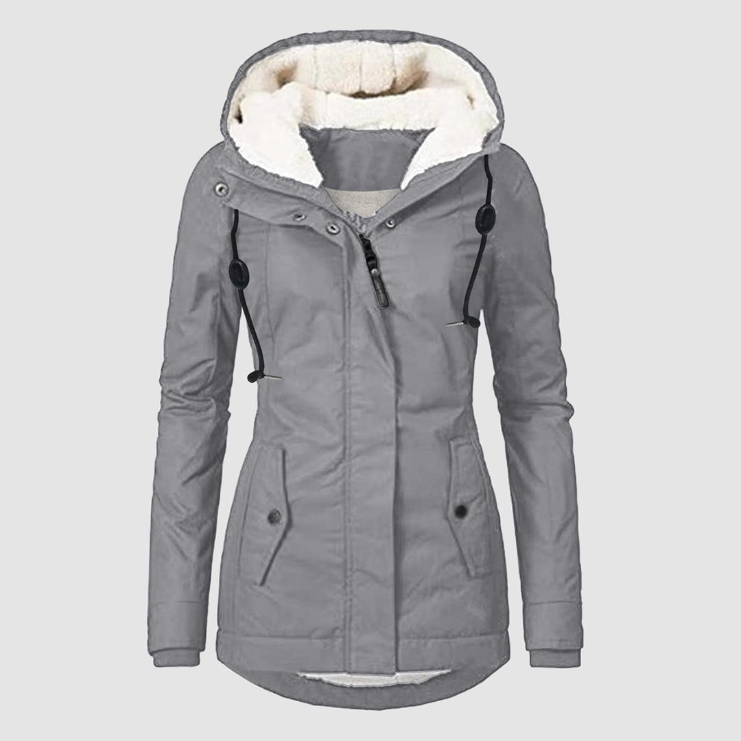 Agasalho feminino quente e estiloso, casaco acolchoado para moda inverno, protege do frio e chuva.