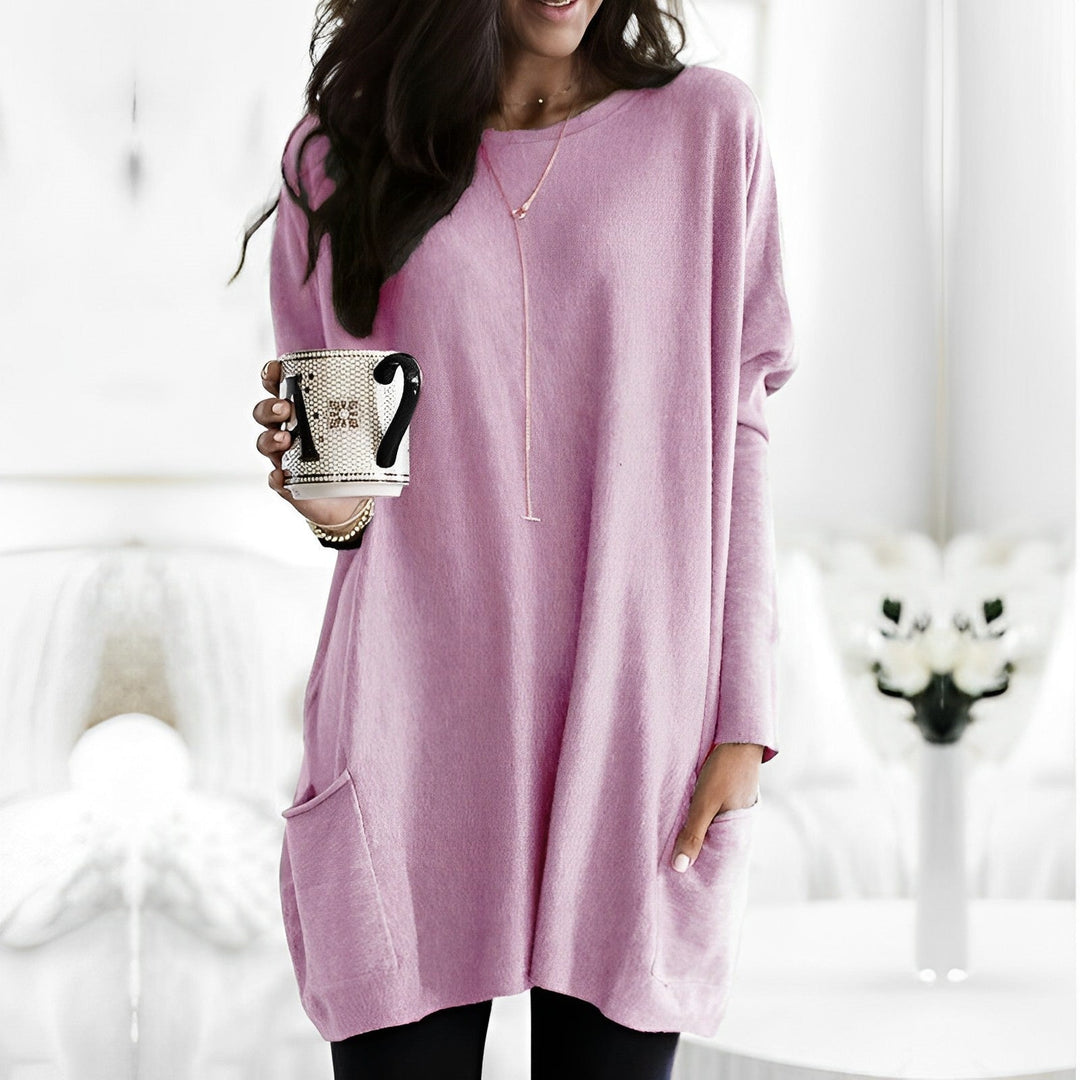 Camiseta feminina casual de manga longa, perfeita para a moda outono/inverno.