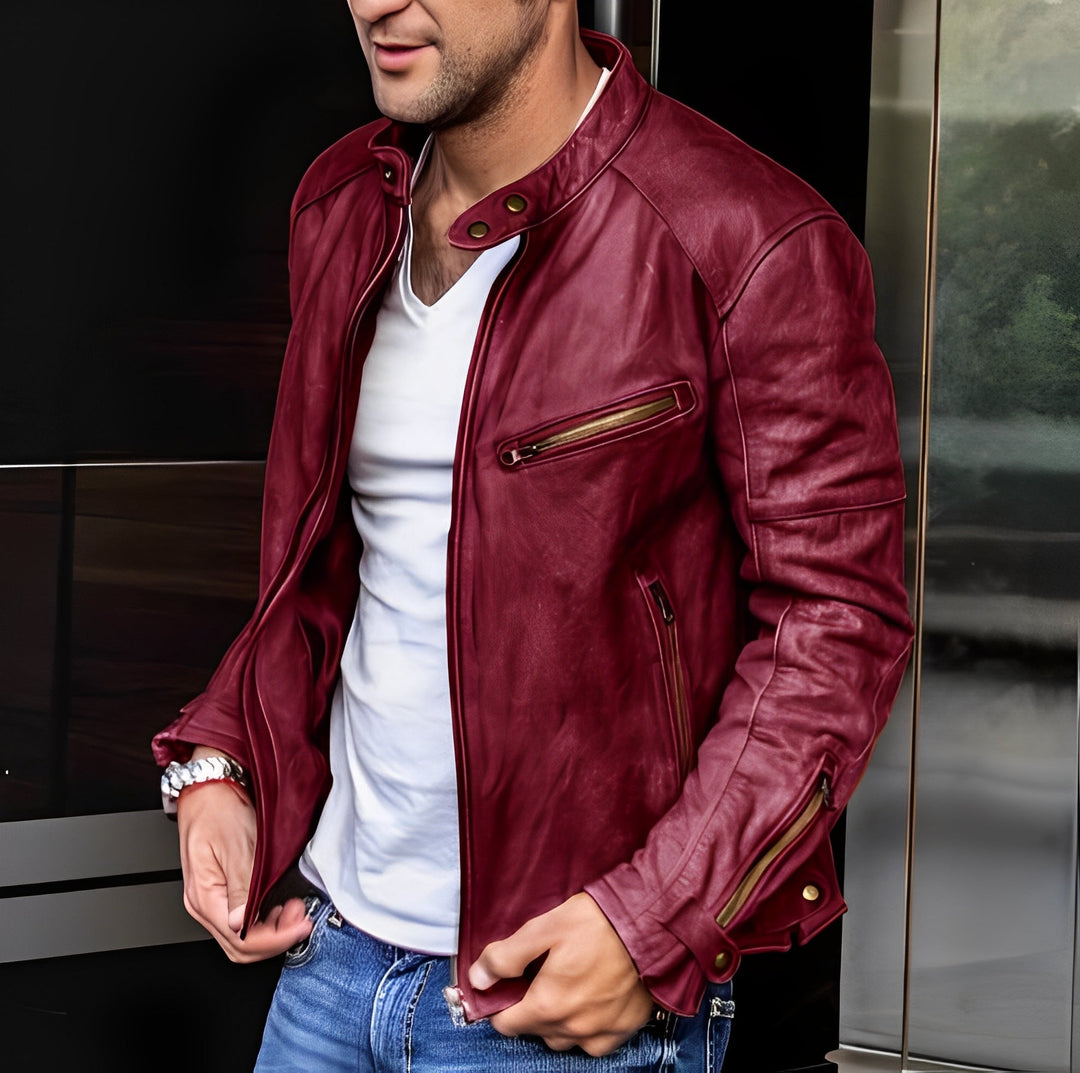 Confortável jaqueta masculina clássica com bolsos, essencial para moda masculina atemporal. Casaco casual elegante.