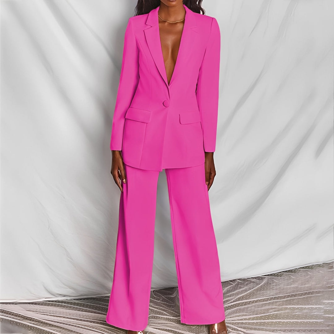 Calças sociais femininas e blazer. Conjunto casual chique para moda mulher e primavera verão.