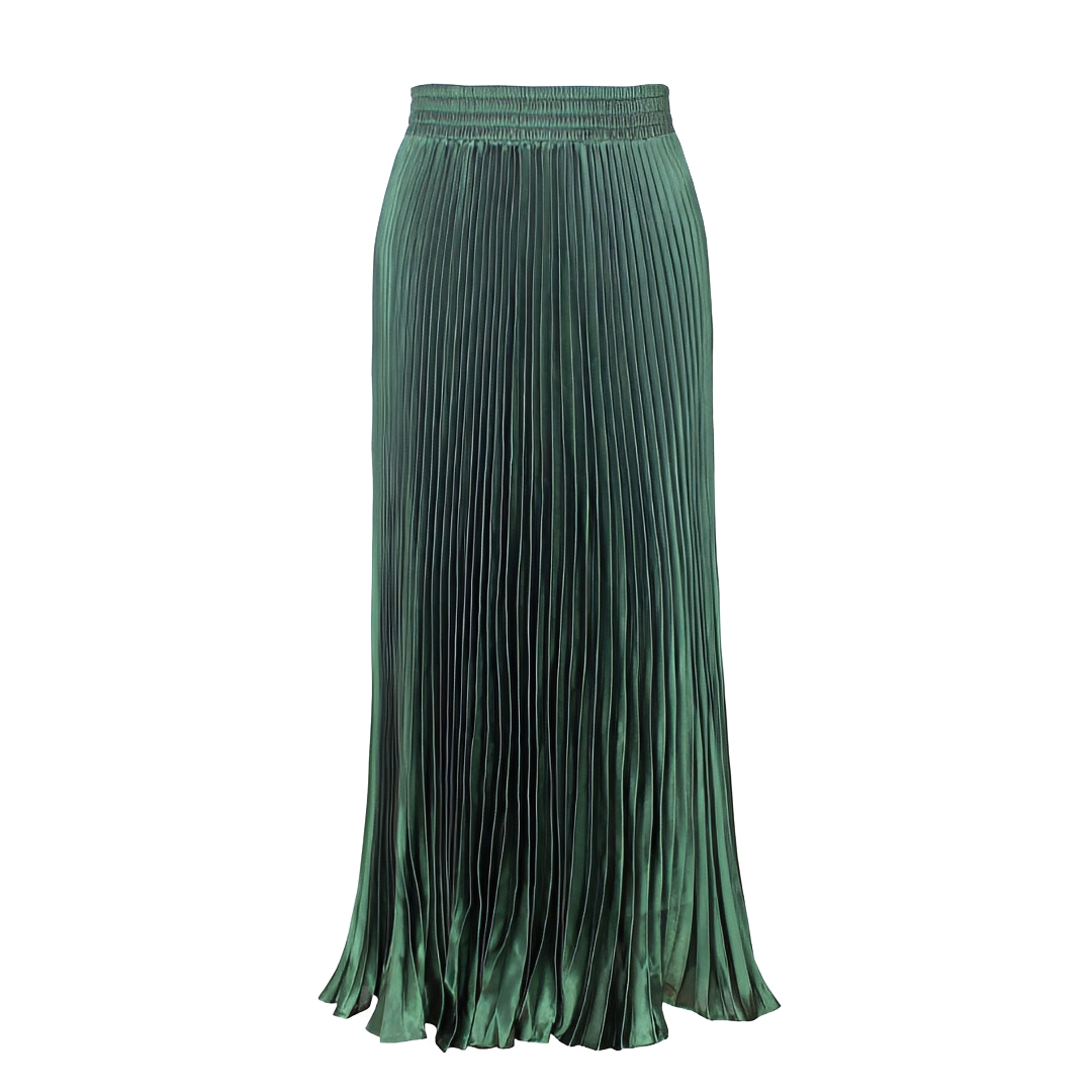 Elegante saia plissada midi feminina, um toque de moda e modernidade para o verão.