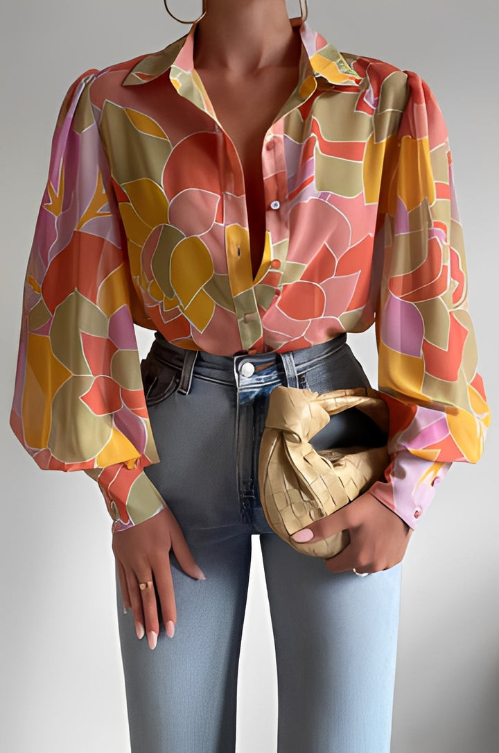 Blusa feminina de verão com mangas bufantes. Conforto e elegância para seu dia a dia. Moda casual chic.