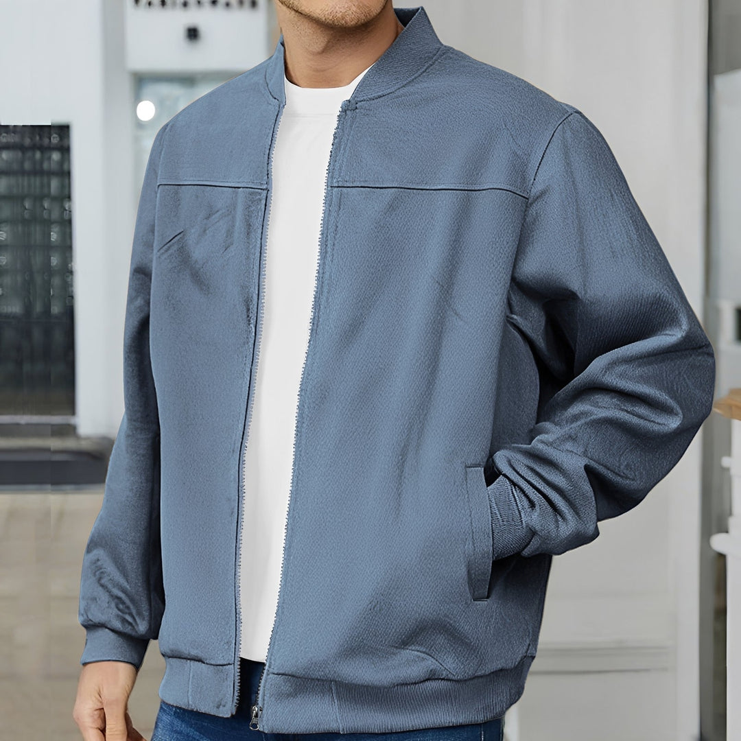 Jaqueta masculina bomber confortável, ideal para o estilo urbano no outono e inverno.