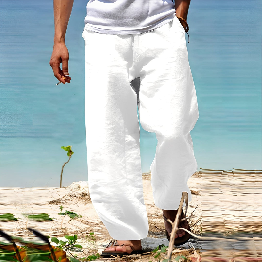 Calça de verão masculina Milan, moderna e elegante, oferece conforto e leveza.