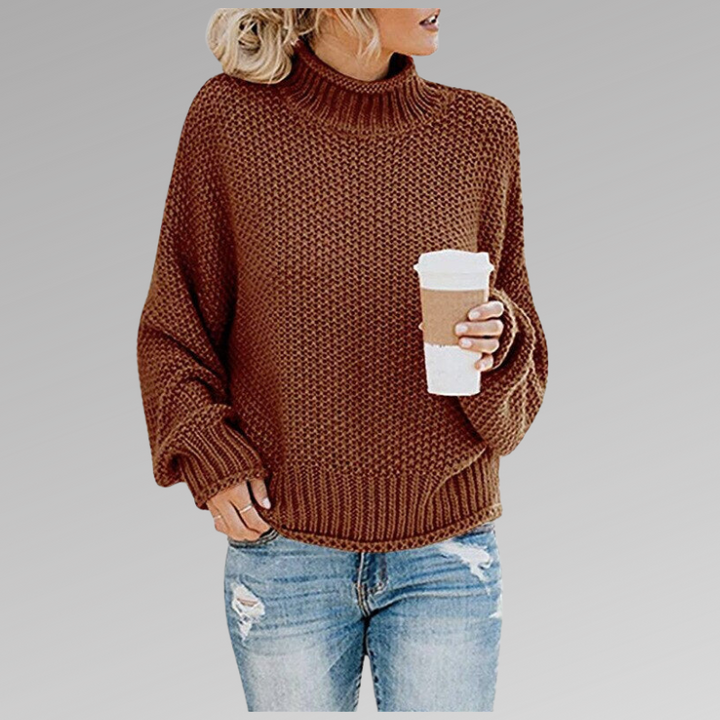 Suéter Clássico Feminino de Malha, essencial para um guarda-roupa de outono/inverno com conforto.