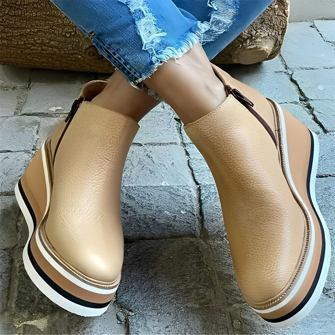 Botas femininas Lyana de inverno, estilo casual com fecho éclair prático, um calçado versátil para o dia a dia.