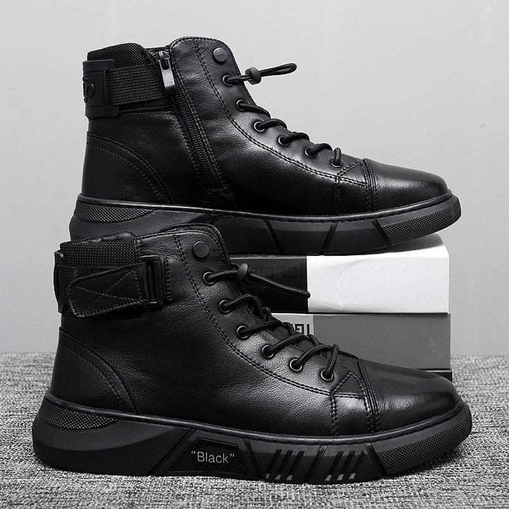 Botas Martin masculinas confortáveis e robustas. Calçado clássico para o inverno, perfeito para um estilo casual duradouro.