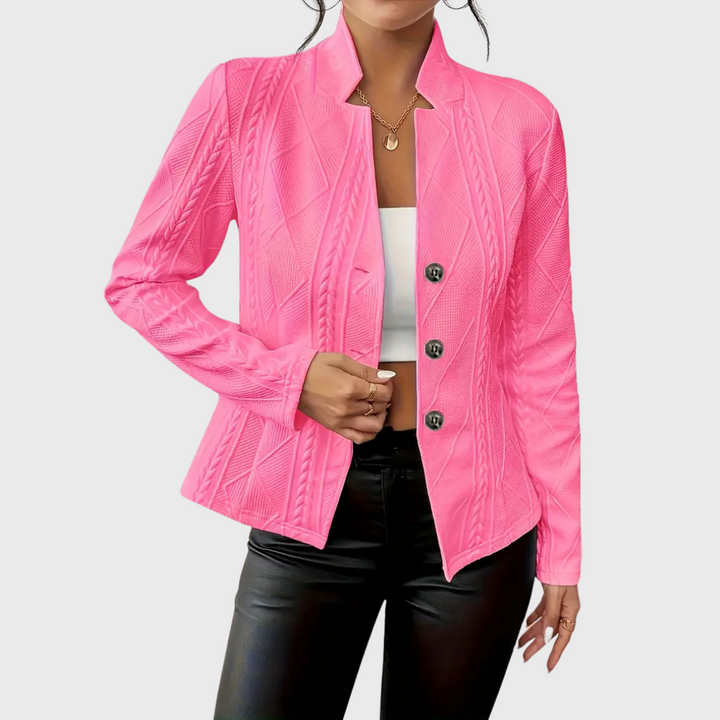 Jaqueta feminina Rita elegante e confortável, perfeita para adicionar estilo e requinte ao seu guarda-roupa.
