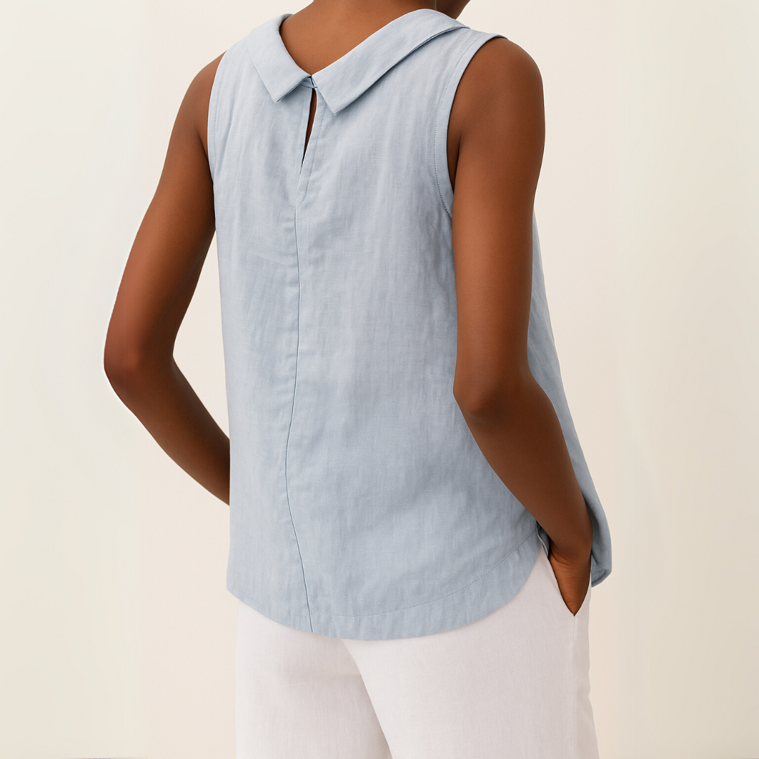 Top feminino confortável e respirável, sem mangas. Design casual e moderno, ótimo para os dias quentes.