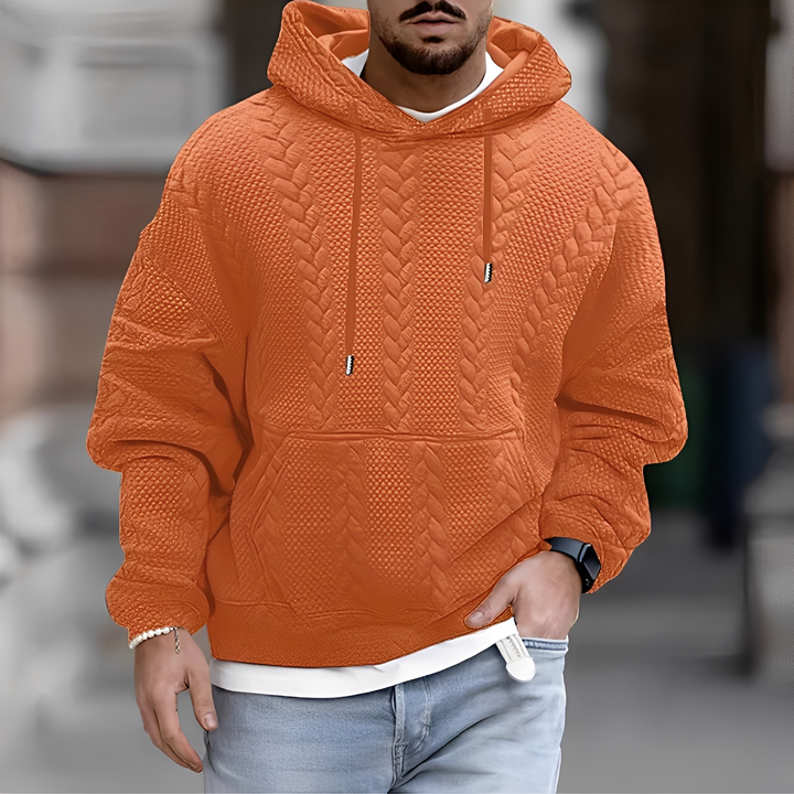 Jaqueta hoodie masculina de estilo urbano casual. Confortável e agasalho essencial para inverno e outono.