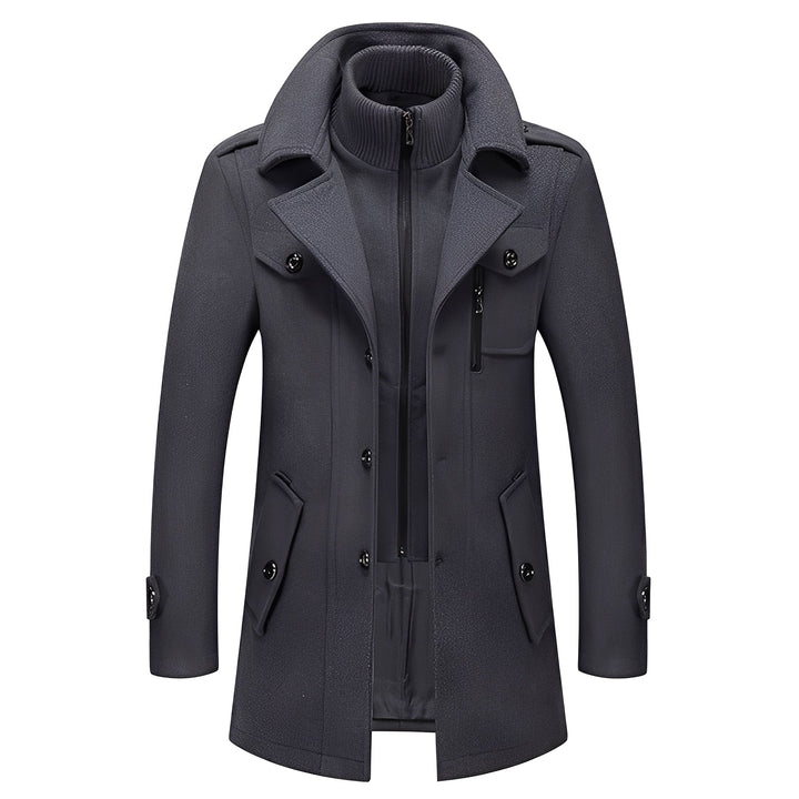 Casaco masculino elegante para inverno, sobretudo quente e estiloso. Ideal para moda masculina casual e social no frio.