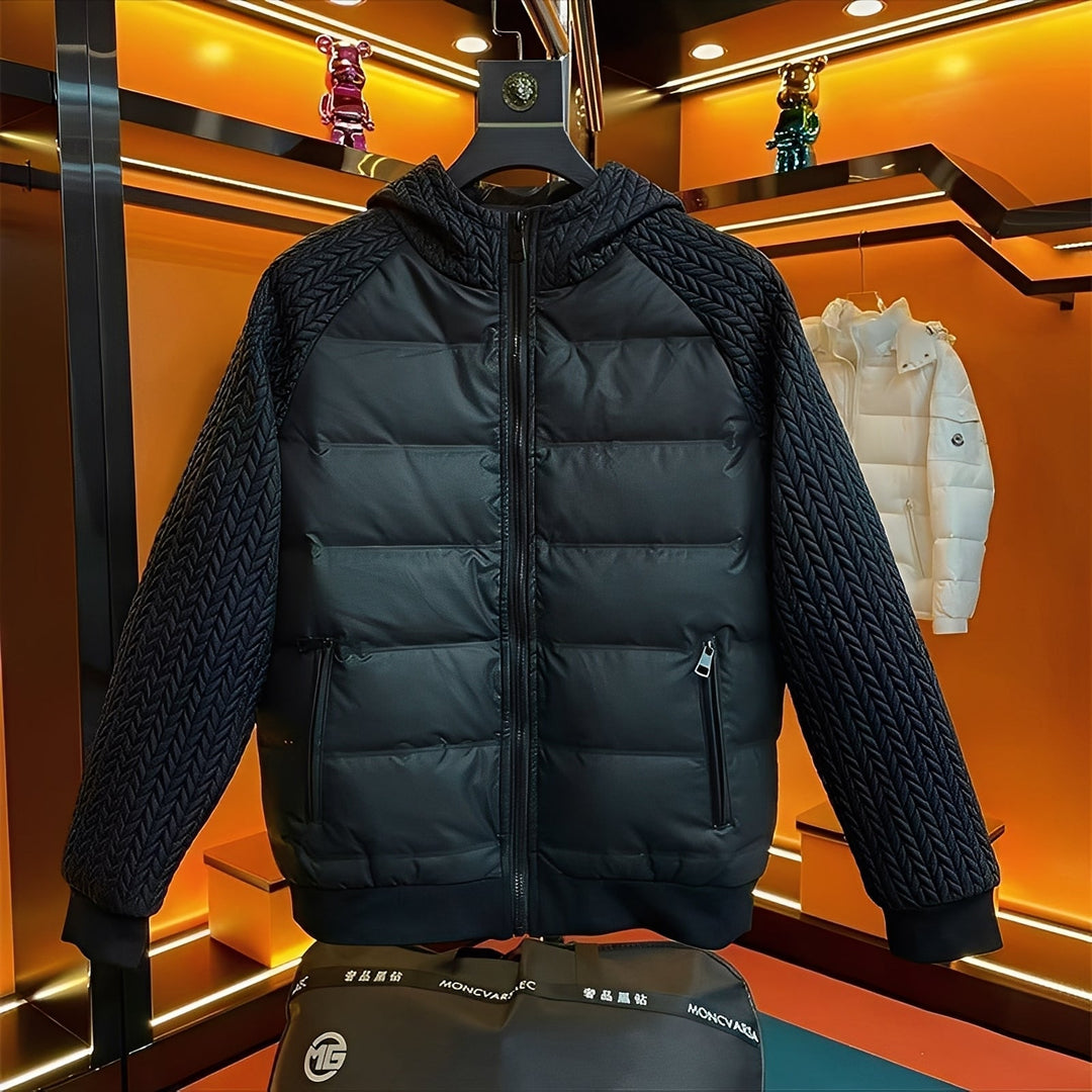 Jaqueta masculina Jack acolchoada para inverno, preta. Peça essencial de moda masculina, oferece calor e estilo.