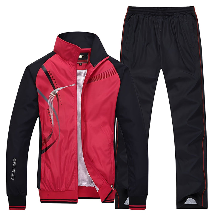 Conjunto masculino de jaqueta e calça. Peça versátil e confortável, disponível em cores para moda homem.
