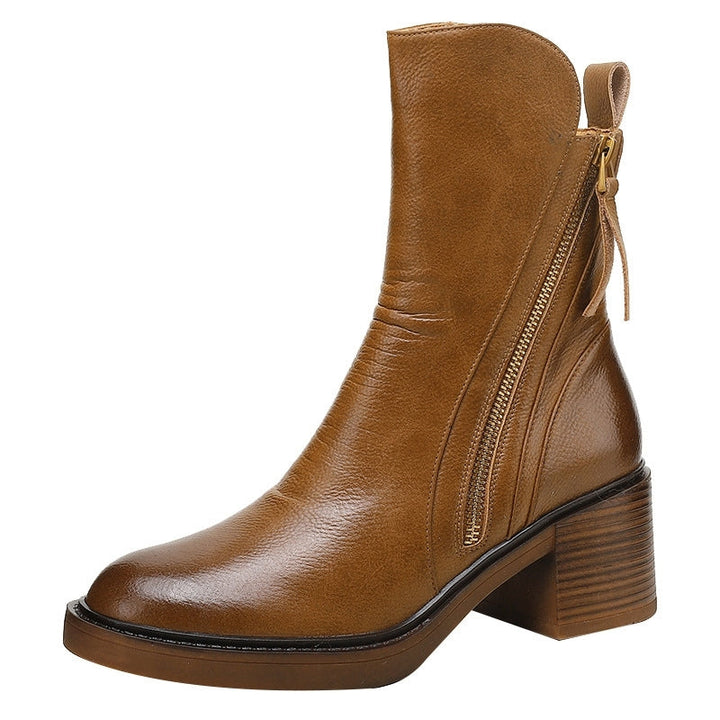 Calçado feminino Rosie: botas elegantes com fecho conveniente para outono/inverno. Estilo e conforto versátil para o dia a dia.