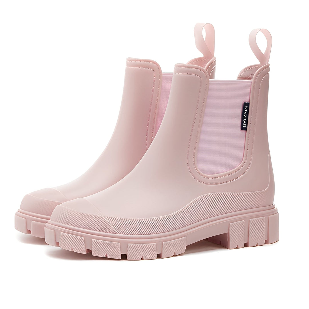 Botas femininas impermeáveis de calçar, ideais para o dia a dia e proteção contra a chuva.